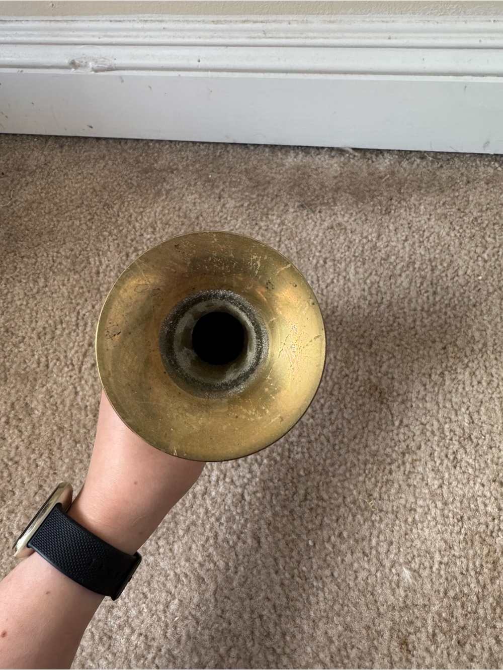 Vintage Brass Decorative Bud Vase - Gold Finish - Picture 5 of 5